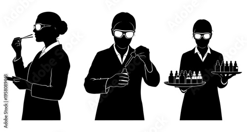 Perfumer Analyzing Fragrance Notes Blending Essences Presenting Aroma Samples for Olfactory Testing