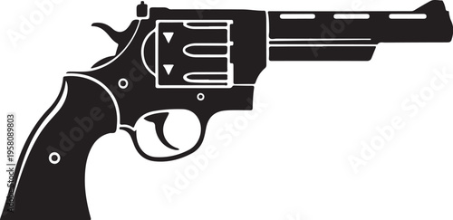 Vector black revolver pistol icon