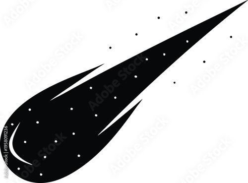 Comet meteor asteroid space celestial object vector icon