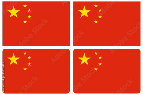 Flag of China, National flag of china with standard size and colour with stars. Vector illustration. 