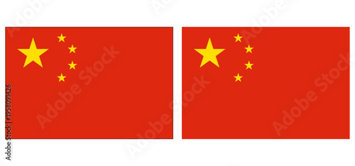 Flag of China, National flag of china with standard size and colour with stars. Vector illustration. 