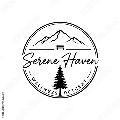 Serene Haven Wellness Retreat Logo Design.