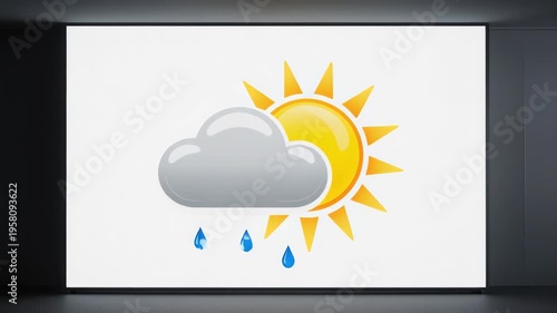 Animated Weather Forecast Sun Cloud Rain.
