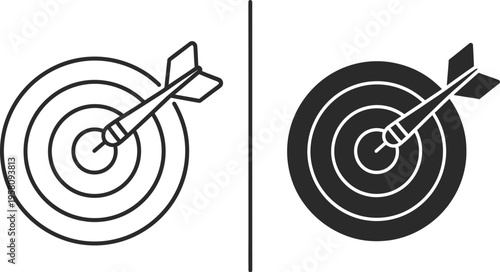 An illustration depicts two targets with arrows hitting the center from a graphic design perspective.