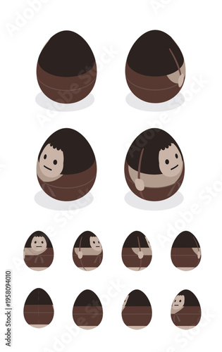 Easter Egg John the Baptist Isometric Spinning Animation Frame