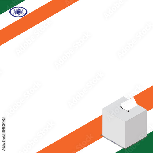 India Election Box Square Template Vector