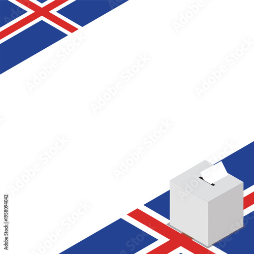 Iceland Election Box Square Template Vector
