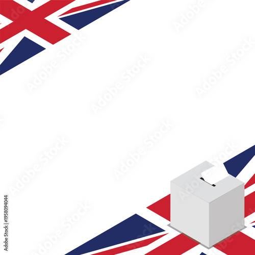 United Kingdom Election Box Square Template Vector