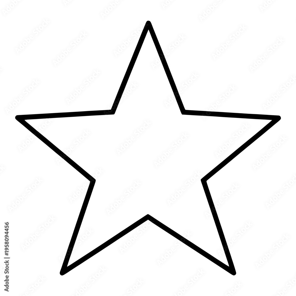 Fototapeta premium Outline Star Icon With Hollow Center
