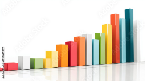 3d colorful bar chart growth concept minimalist white background business analytics Free Download 3d colorful bar chart growth concept minimalist white background business analytics - GFXLoad