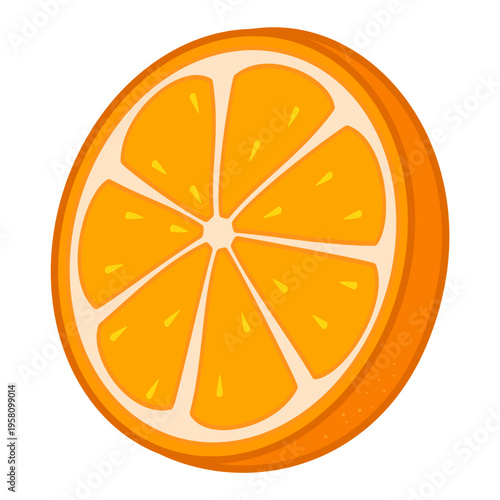 Orange slice vector graphic illustration