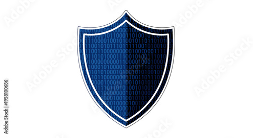 Blue Shield Emblem Security Symbol.