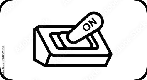 Simple Black and White Toggle Switch On.