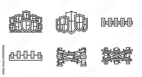 Collection of gear mechanical icons.