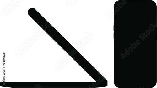 Modern technology silhouettes showing laptop and smartphone devices side by side, representing digital communication, mobile computing, and online connectivity concepts.