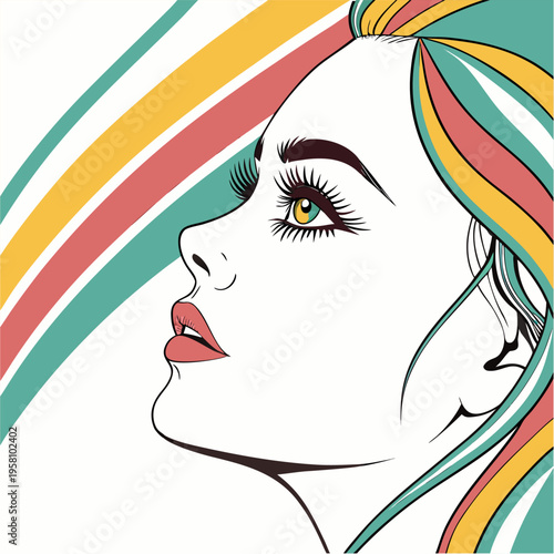 woman face with colorful makeup