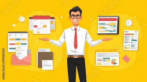 Business productivity techniques office space infographic professional environment engaging viewpoint enhancing efficiency