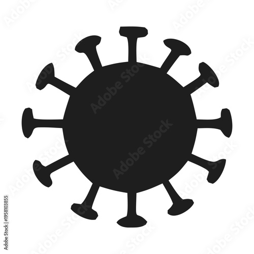Virus Icon Silhouette Illustration.