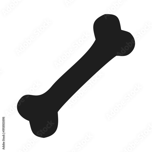 A 3d isolated dog bone toy and wooden rolling pin kitchen utensil object for pet food or cooking on a white background.