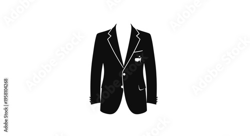 A black tuxedo jacket with satin piping