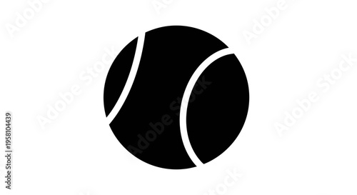 A black and white image of a tennis ball