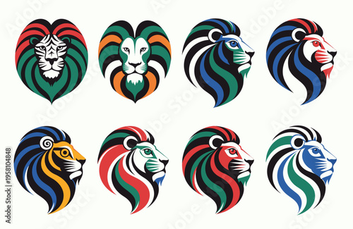            Lion head logo icon vector illustration.
