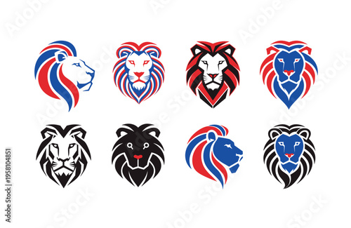           Lion head logo icon vector illustration.
