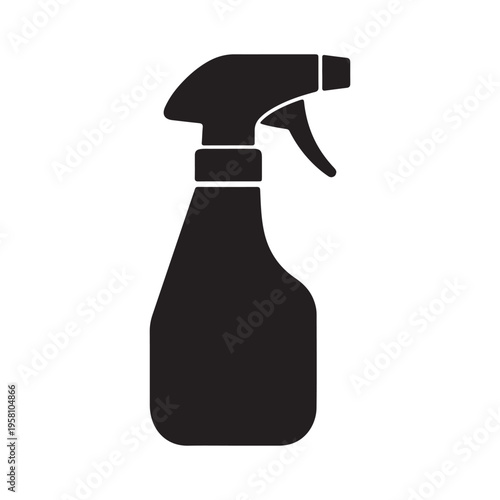 Spray bottle black and white flat vector icon design. Spray bottle symbol and clip art design
