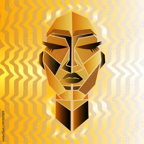 Abstract mask in minimalist art form.