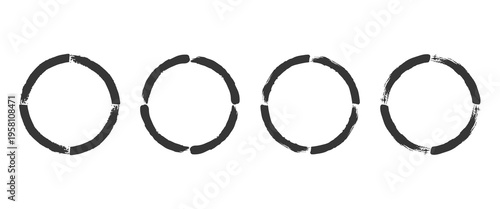 Black Ink Grunge Round Frames and Borders Collection. eps10