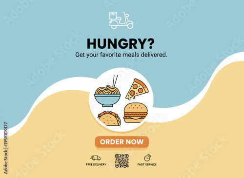 Food delivery service offers various meals to hungry customers online now