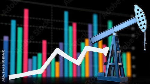 Oil production trends and economic growth global market infographic data visualization industrial environment dynamic viewpoint