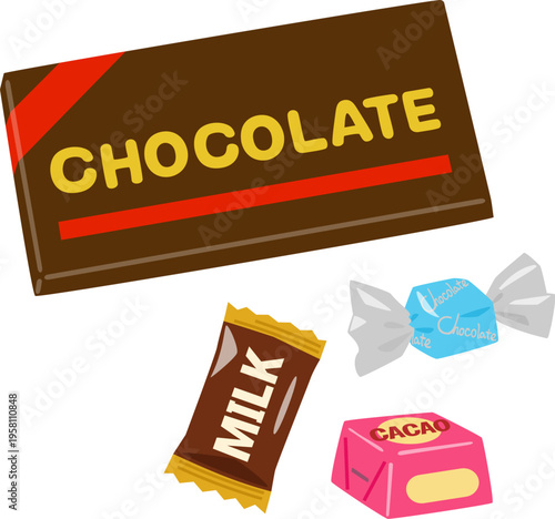 チョコレート製品のイラストセット