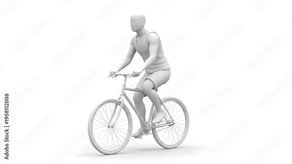Naklejka premium A person riding a bicycle through a scenic route on a sunny day