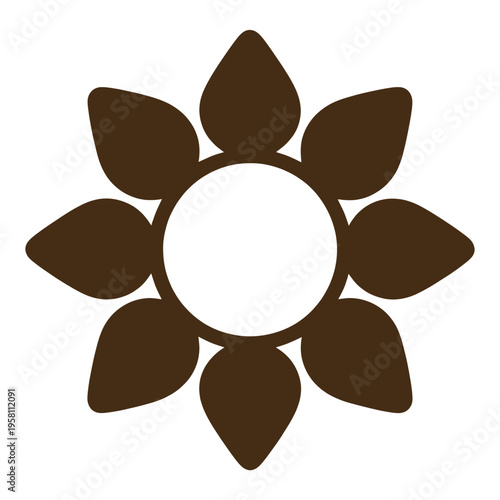 Brown Sunflower Outline UI Icon