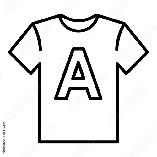 T-Shirt With Letter A Outline UI Icon