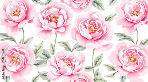 A light and airy floral border with delicate watercolor blossoms creating a peaceful and elegant visual design space