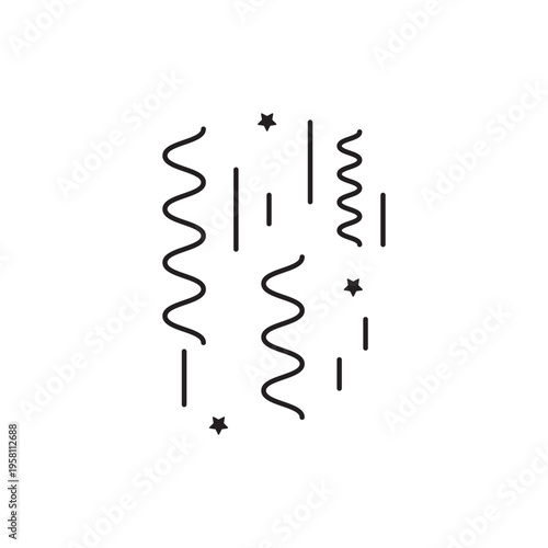 Stylized Black and White Curly Hair Illustration Design.