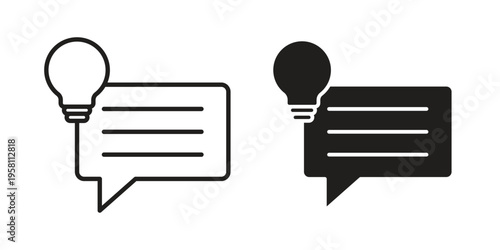 Suggestion icons. Black and White Vector Icons. can be used web and mobile