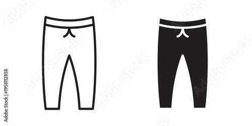 Sweatpants icons. Black and White Vector Icons. can be used web and mobile