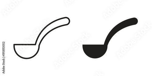 Teaspoon icons. Black and White Vector Icons. can be used web and mobile