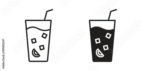 Tom Collins icons. Black and White Vector Icons. can be used web and mobile