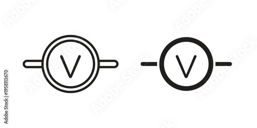 Voltmeter icons. Black and White Vector Icons. can be used web and mobile
