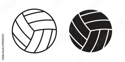 Volleyball ball icons. Black and White Vector Icons. can be used web and mobile