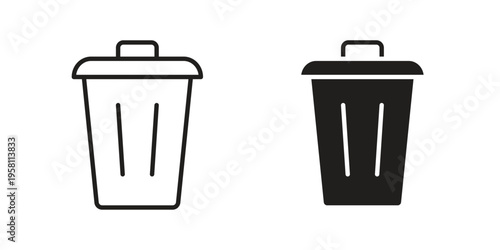 Waste icons. Black and White Vector Icons. can be used web and mobile
