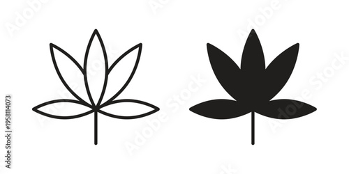 Weed icons. Black and White Vector Icons. can be used web and mobile