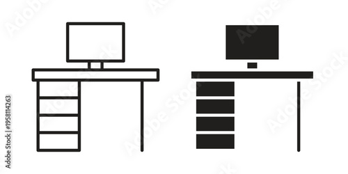 Workspace icons. Black and White Vector Icons. can be used web and mobile