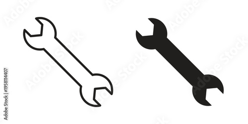 Wrench icons. Black and White Vector Icons. can be used web and mobile