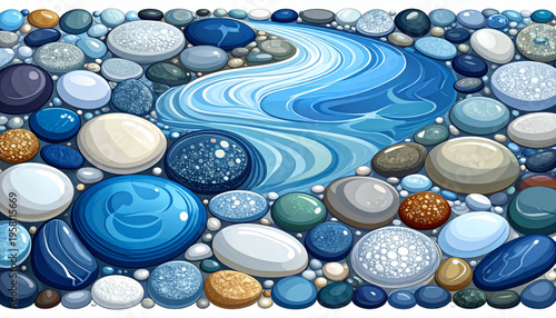 Riverbed Pebble Mosaic