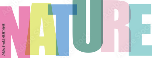 Green 3d text effect nature word art illustration